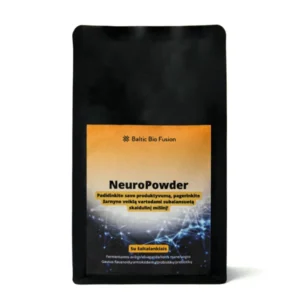 NeuroPowder skaidulinių ingredientų mišinys su šaltalankiais, lion's mane grybu ir gerosiomis bakterijomis.