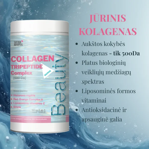 COLLAGEN TRIPEPTIDE Complex Beauty (marine), milteliai, 521g - Image 4