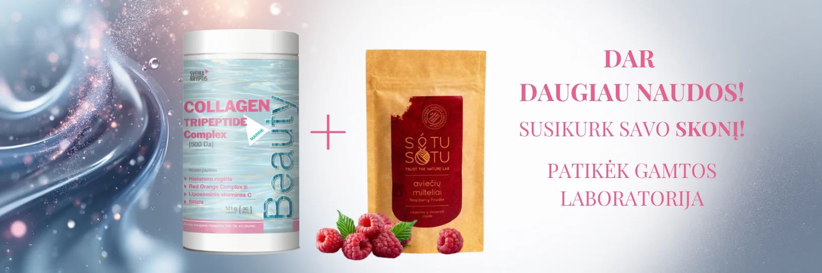 Susikurk savo kolageno skonį su dar daugiau naudos, patikėk gamtos laboratorija